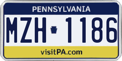 PA license plate MZH1186