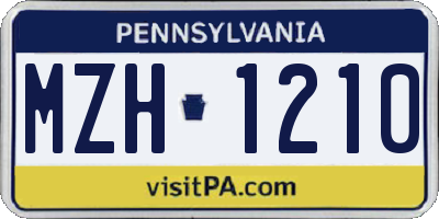 PA license plate MZH1210
