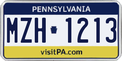PA license plate MZH1213