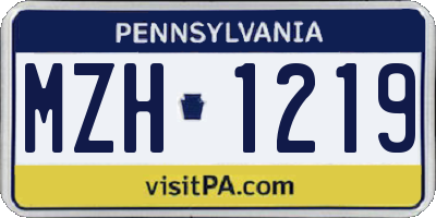 PA license plate MZH1219