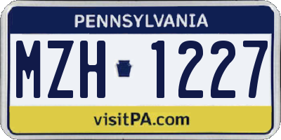 PA license plate MZH1227