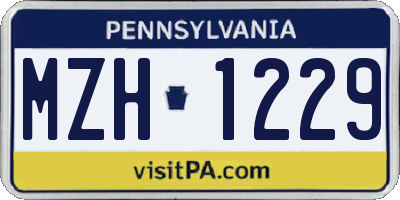 PA license plate MZH1229