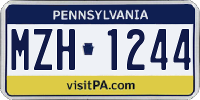 PA license plate MZH1244