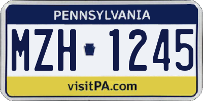 PA license plate MZH1245