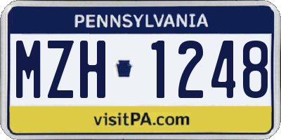 PA license plate MZH1248