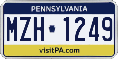 PA license plate MZH1249
