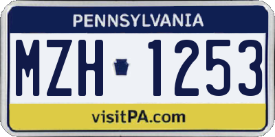 PA license plate MZH1253
