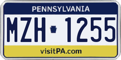 PA license plate MZH1255
