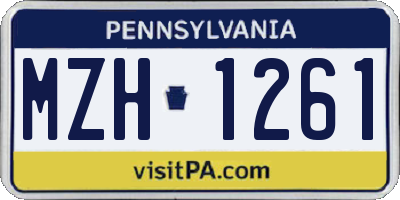PA license plate MZH1261
