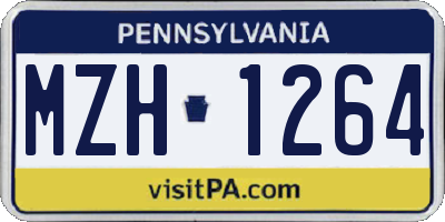 PA license plate MZH1264