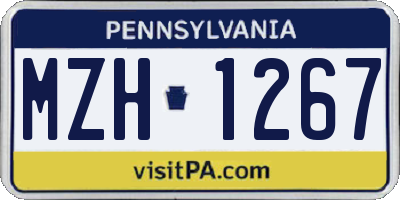 PA license plate MZH1267