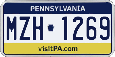 PA license plate MZH1269
