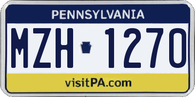 PA license plate MZH1270