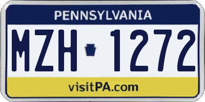 PA license plate MZH1272