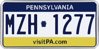 PA license plate MZH1277
