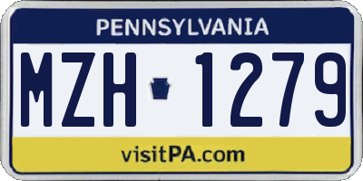 PA license plate MZH1279