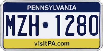 PA license plate MZH1280