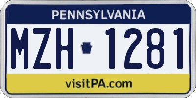 PA license plate MZH1281