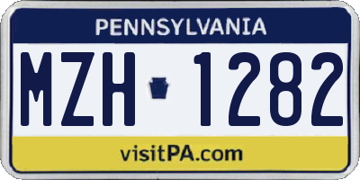 PA license plate MZH1282