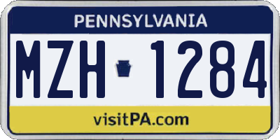 PA license plate MZH1284