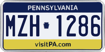 PA license plate MZH1286