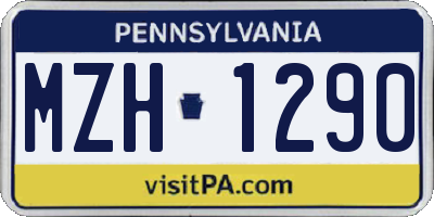 PA license plate MZH1290