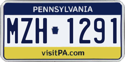 PA license plate MZH1291