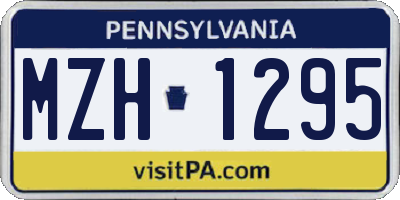 PA license plate MZH1295