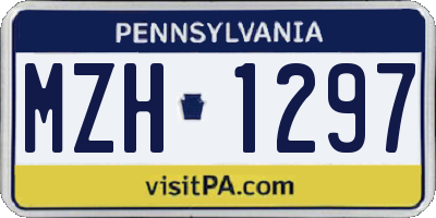 PA license plate MZH1297