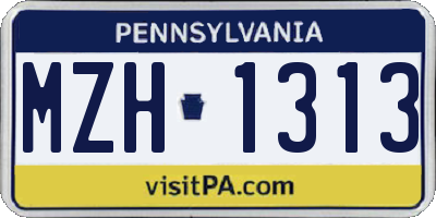PA license plate MZH1313