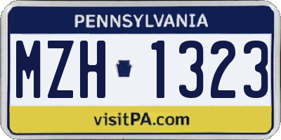 PA license plate MZH1323
