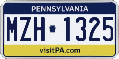 PA license plate MZH1325