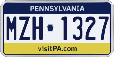 PA license plate MZH1327