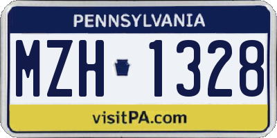 PA license plate MZH1328
