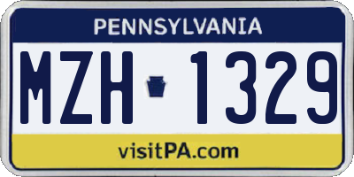 PA license plate MZH1329