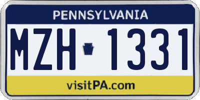 PA license plate MZH1331