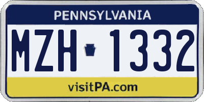 PA license plate MZH1332