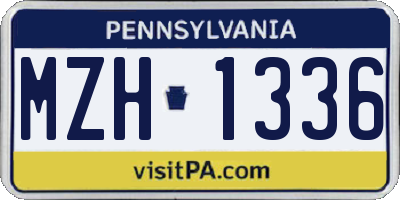 PA license plate MZH1336
