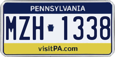 PA license plate MZH1338