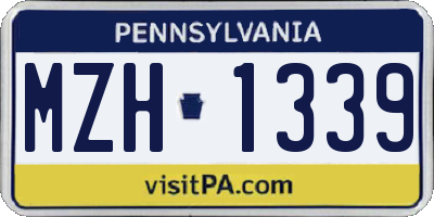 PA license plate MZH1339