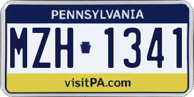 PA license plate MZH1341
