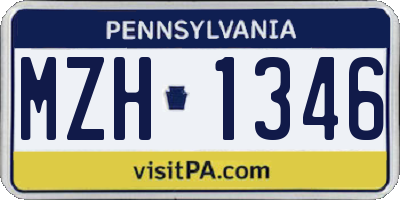 PA license plate MZH1346