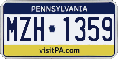 PA license plate MZH1359