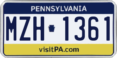 PA license plate MZH1361