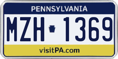 PA license plate MZH1369