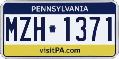 PA license plate MZH1371