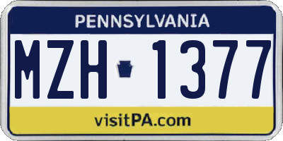 PA license plate MZH1377