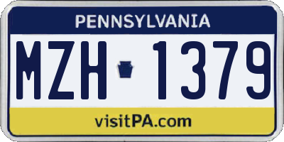 PA license plate MZH1379