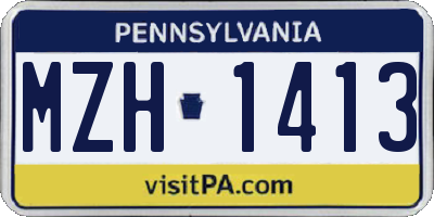 PA license plate MZH1413