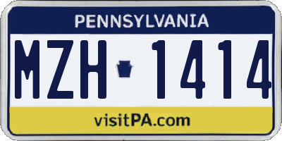 PA license plate MZH1414